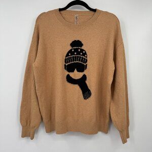 Lou & Grey Chillout Sweater Woman’s size Large tan black